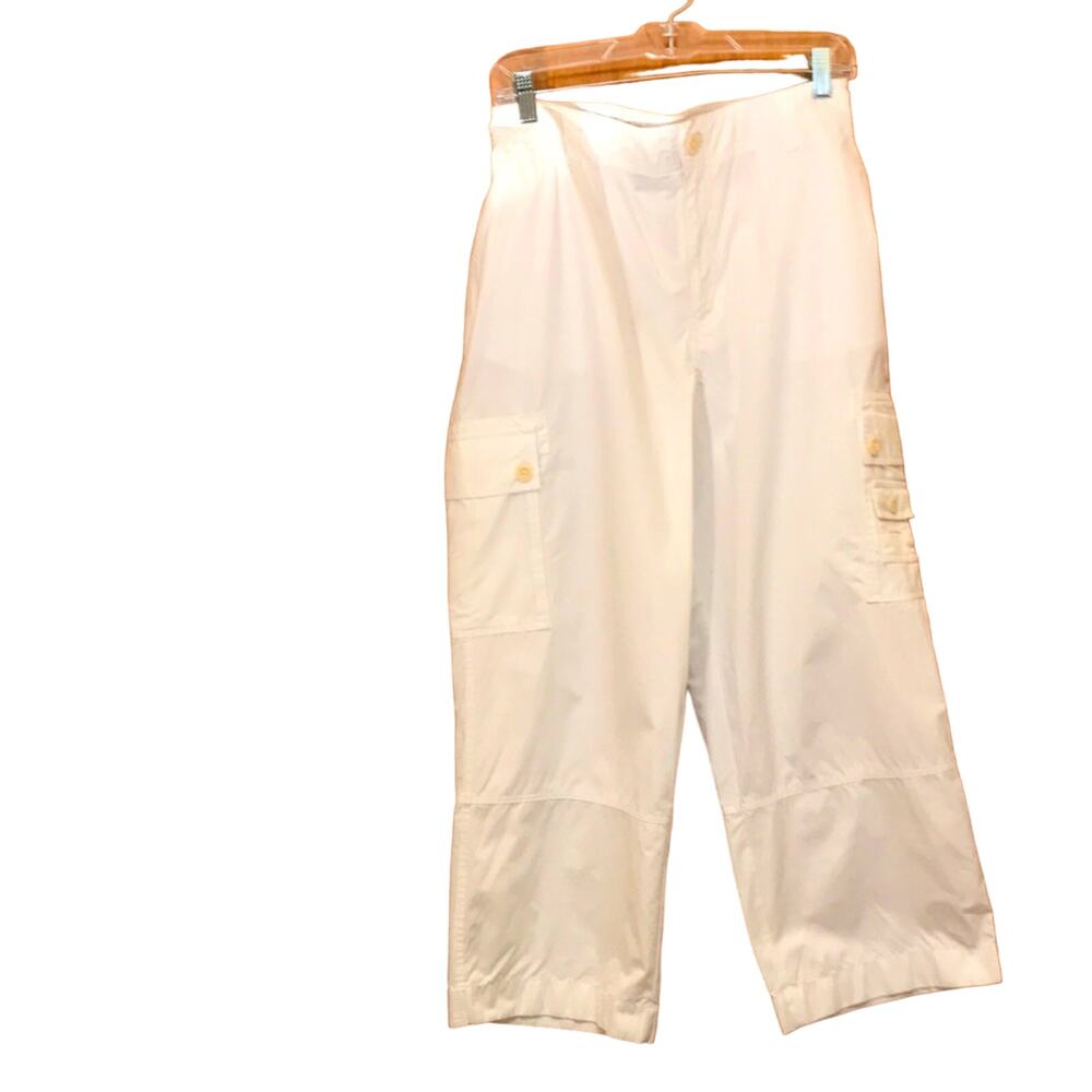 Ralph Lauren White Cotton Cargo Pant. L